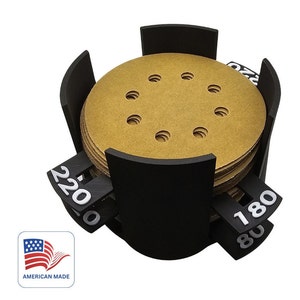 Sanding Disc Vertical Storage Holder. Sandpaper Space Saver - FITS 5&quot; inch SANDING DISCS