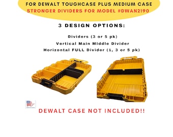 Separadores más resistentes - Para la maleta DEWALT ToughCase Plus Medium **DISEÑO ACTUALIZADO** 3 opciones de diseño: paquete de 3 a 5, sección central horizontal o vertical