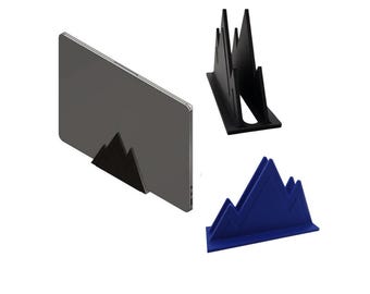 Vertical Laptop Stand  - Tablet - IPad - Mountain Range - Table Desk Stand -  SIZE OPTIONS for Opening