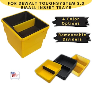 For DEWALT ToughSystem 2.0 Organizer - SMALL TRAY Nesting Bin W/Removable Divider *Updated High Temp Option Available**