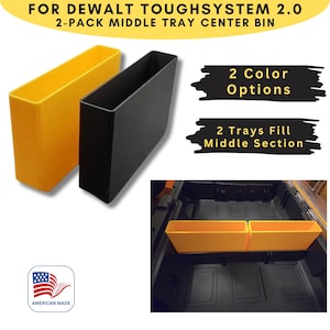 For DEWALT ToughSystem 2.0 0rganizer - MIDDLE Tray Center Bin For More Tool Storage  2-PACK *Updated High Temp Option Available*