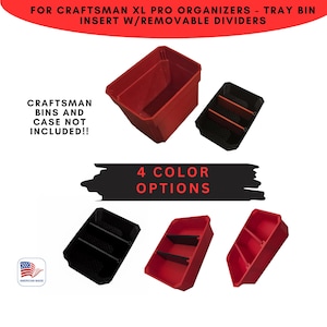 For Craftsman XL Pro Organizer - Tray Bin Insert W/REMOVABLE DIVIDERS - added tool storage