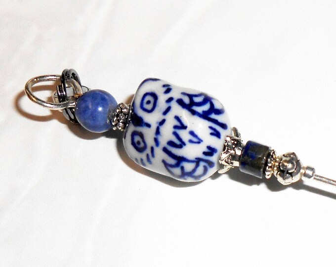 Beaded Cake Tester Cake Tester Blue Ceramic Owl Etsy