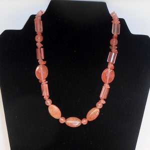 Rose Quartz & Lepidolite Beaded Necklace: Natural Stone Choker