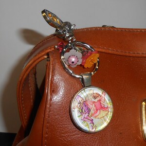 Flower Fairy Purse Charm: Swarovski Crystals, Glass Beads