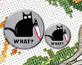 Stabby Cat Needle Minder: "What?" Funny Needle Nanny