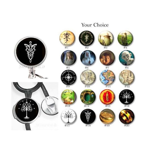 Lord of the Rings Id Badge Reel - LOTR Badge Reel - Badge Holder - Nurse Id - Stethoscope Id - Swappable Toppers - interchangeable