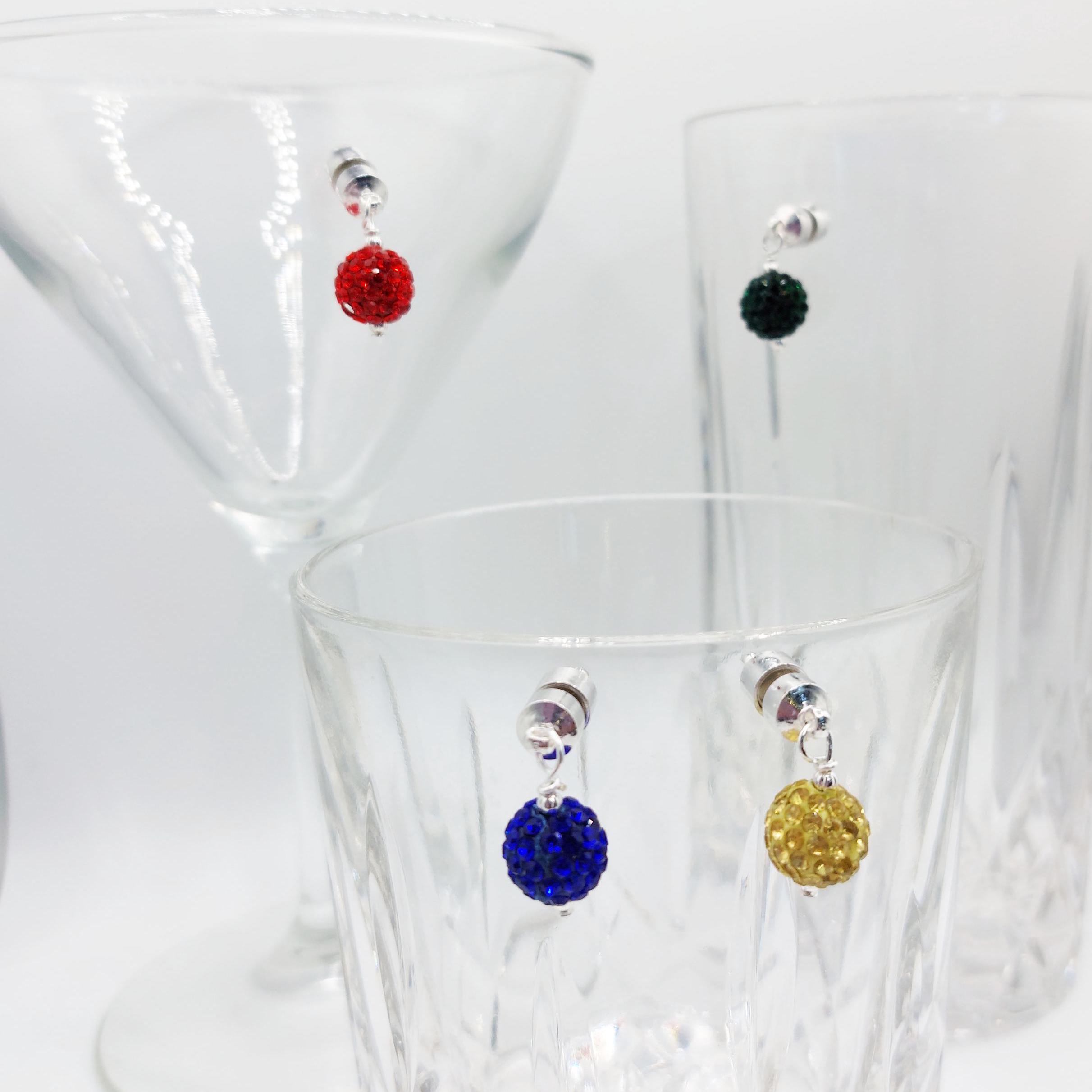 Magnetic Crystal Wine Glass Charms: Stemless Drink Markers - Etsy