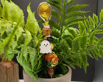 Halloween Beaded Fairy Garden Plant Stake: Whimsical Indoor Plant Décor