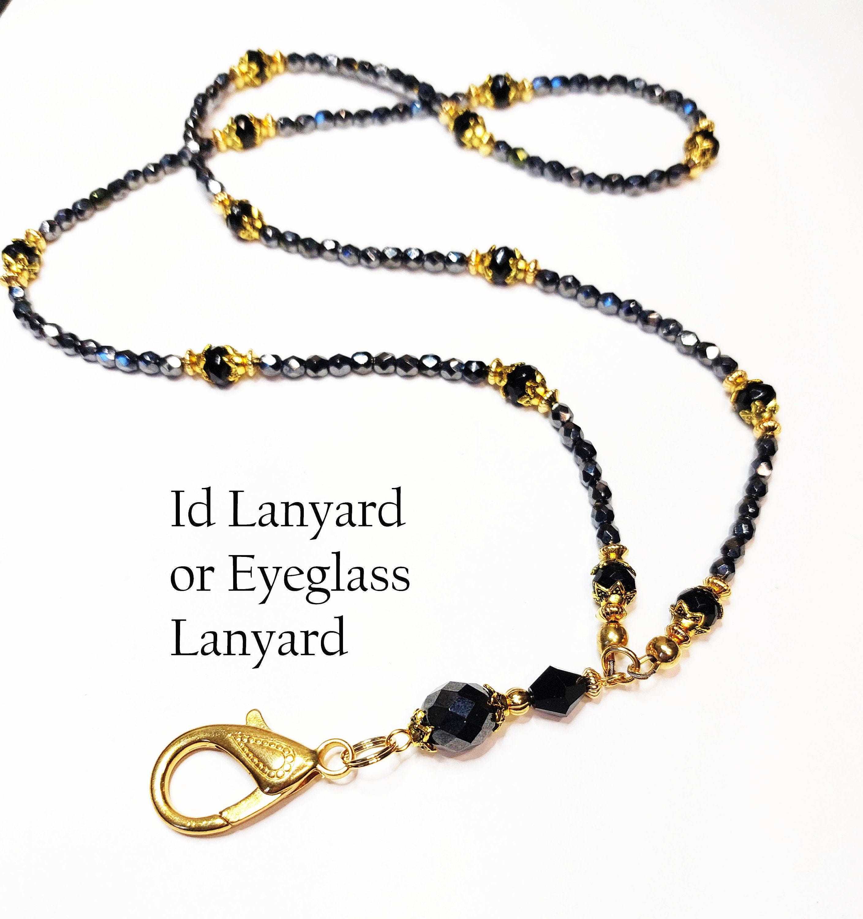 Black Crystal Eyeglass Chain Women's Eyeglass Facial Etsy