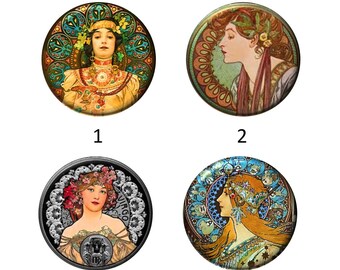 Art Nouveau Needle Minder: Alphonse Mucha Magnetic Needle Holder
