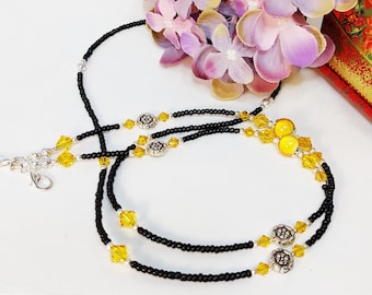 Yellow Swarovski Crystal Eyeglass Chain/Mask Holder, Facial Mask Chain, Eyeglass Lanyard, Face Mask Accessories, Eyeglass Chain , EC08101
