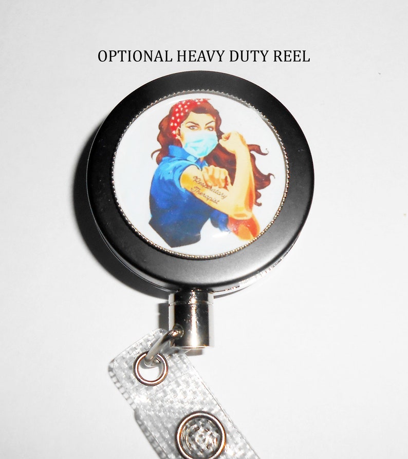 Heavy Duty Id Reel- IDRT025 Retractable Id Badge Reel Id Badge Holder RT Superpower Id Reel Respiratory Therapist Id Badge Reel