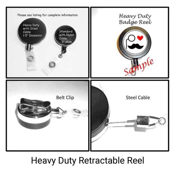 Boston Terrier Dog Breed Retractable Reel Chrome Badge ID Card Holder Clip
