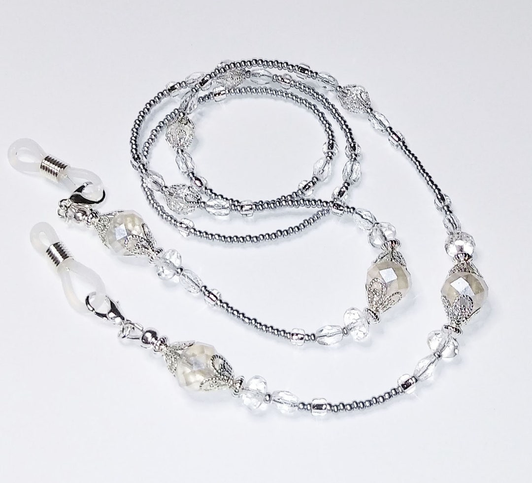 Crystal Beaded Eyeglass Chain Women's Eyeglass Holder Etsy