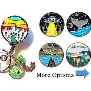 Sunrise Mountain Badge Reel: Camping Adventure ID Holder