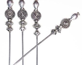 Celtic Spiral Martini Picks: Gold or Silver Cocktail Appetizer Skewers