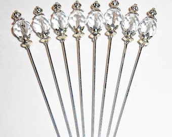 Crystal Cocktail Picks Martini Picks, Appetizer Dessert Skewers, Home Bartender, Mixology, Food Grade Stainless Steel, Home Bar Gifts