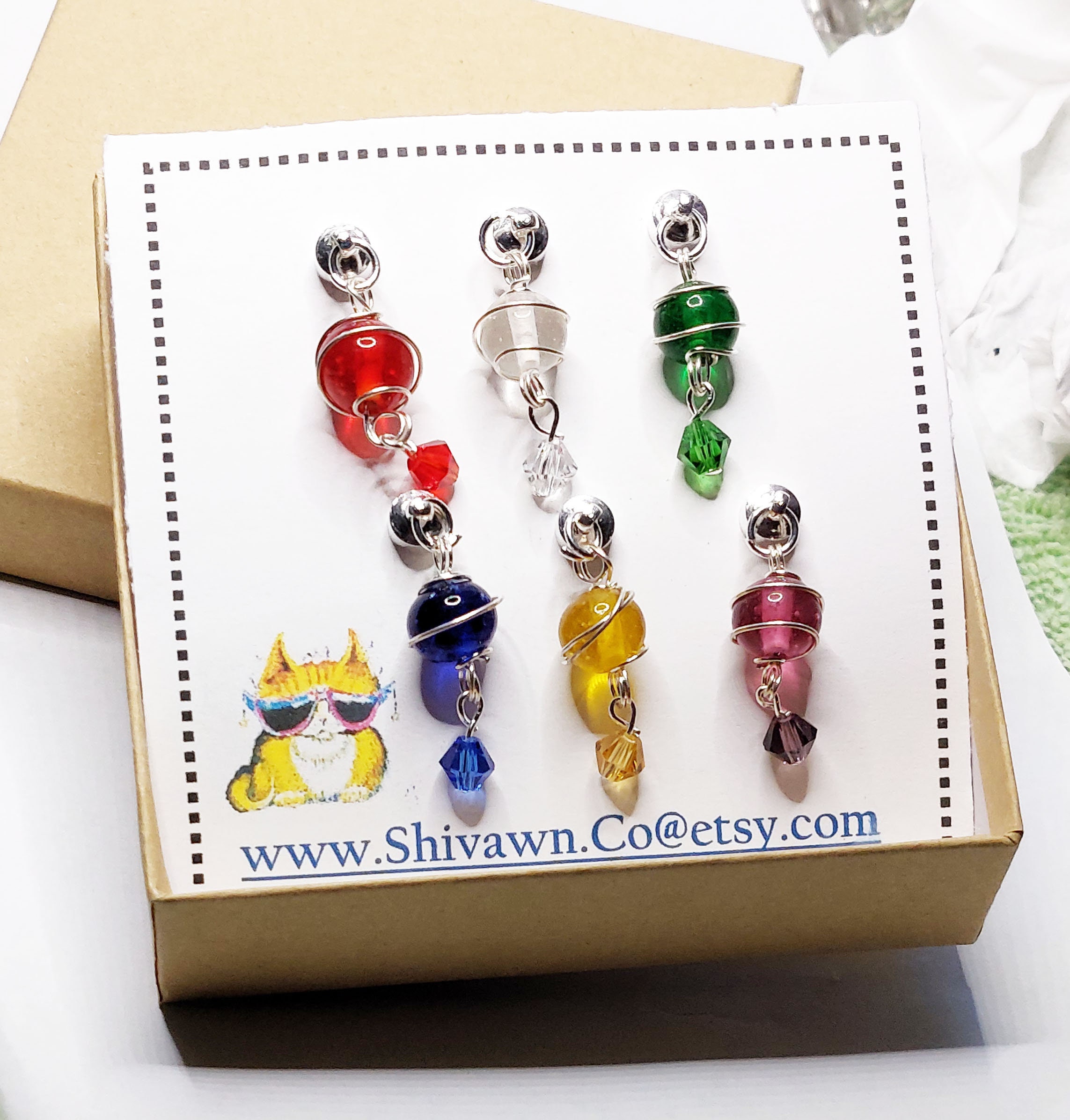 Beaded Wine Charms - Magnetic Stemless Glass Markers, Hostess Gift - Etsy