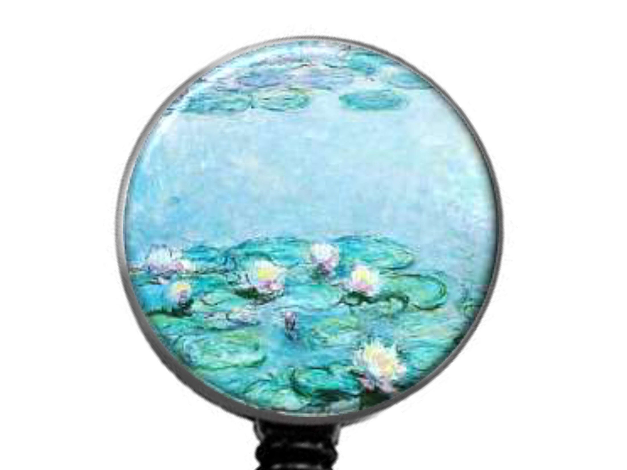 ID Badge Reel - Water Lily by Monet ID Badge Holder - Retractable ID Badge Reels - ID Holder for Educators Medical Personnel