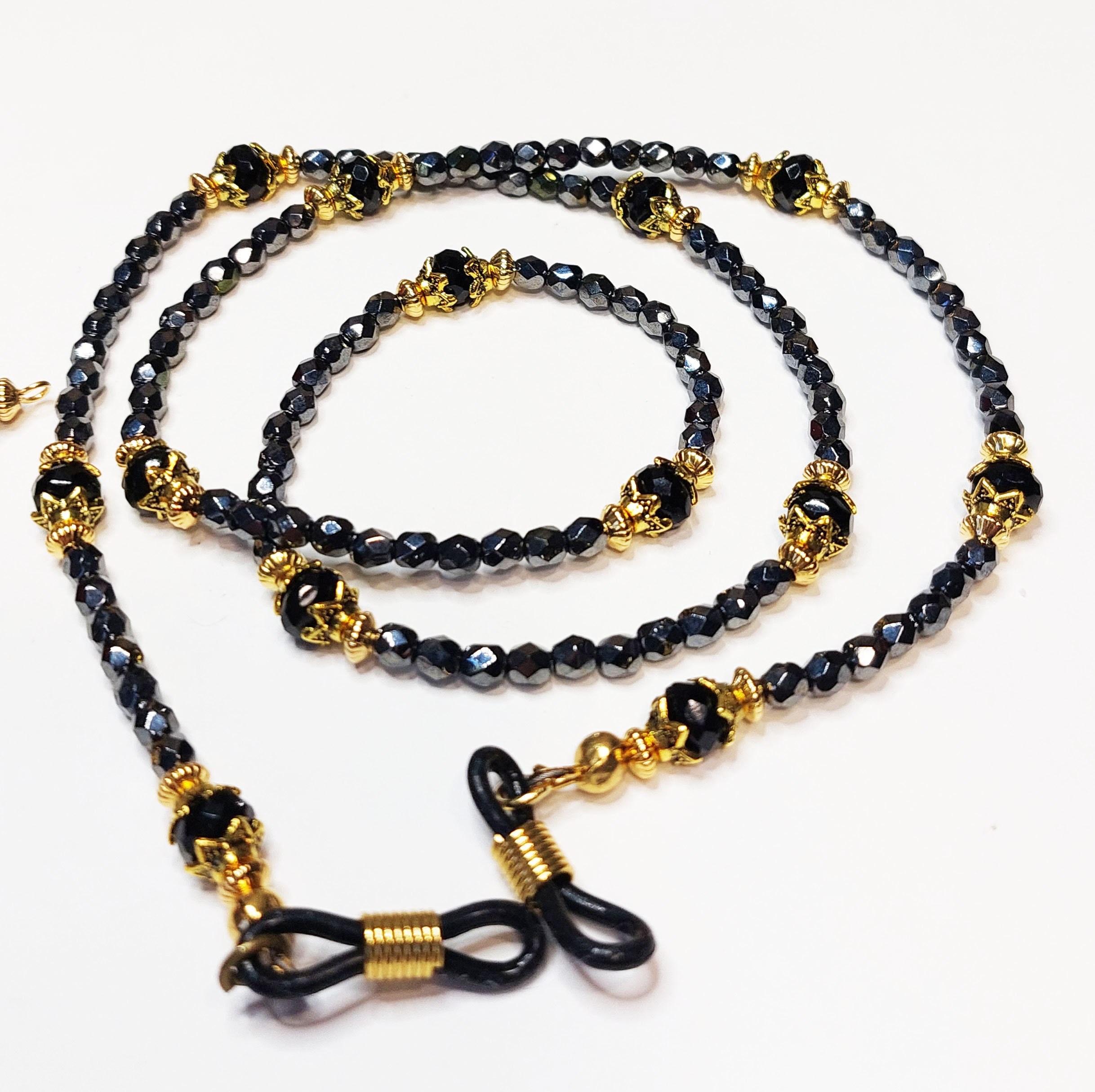 Black Crystal Eyeglass Chain Women's Eyeglass Facial - Etsy