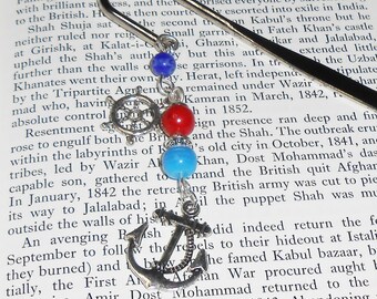 Nautical Anchor Bookmark: Beaded Book Hook, Gift for Captain