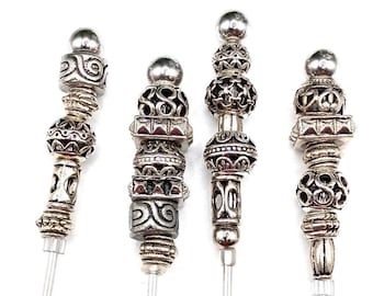 Steampunk Cigar Pick, Artisan Pewter Beads, Stogie Stick