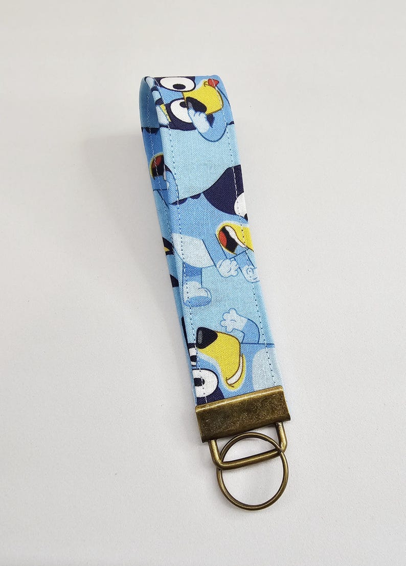 Bluey Pattern Key Fobs With Antique Brass Hardware. Sold Individually ...