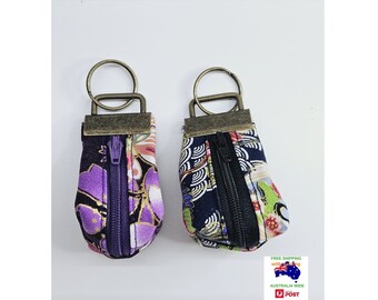 Tiny earbud pouch, set of 2. Mini Coin Purse. Asian inspired patterns. Headphone/earloops Holder. Free postage with tracking in Australia.