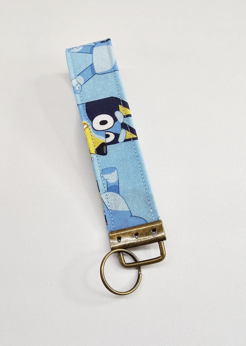 Bluey Pattern Key Fobs With Antique Brass Hardware. Sold Individually ...