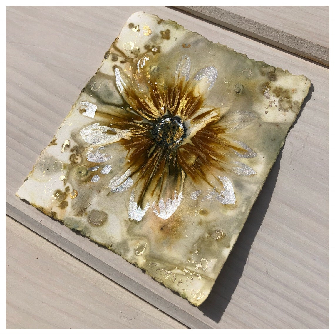 Eco Print Flower Original Art Etsy