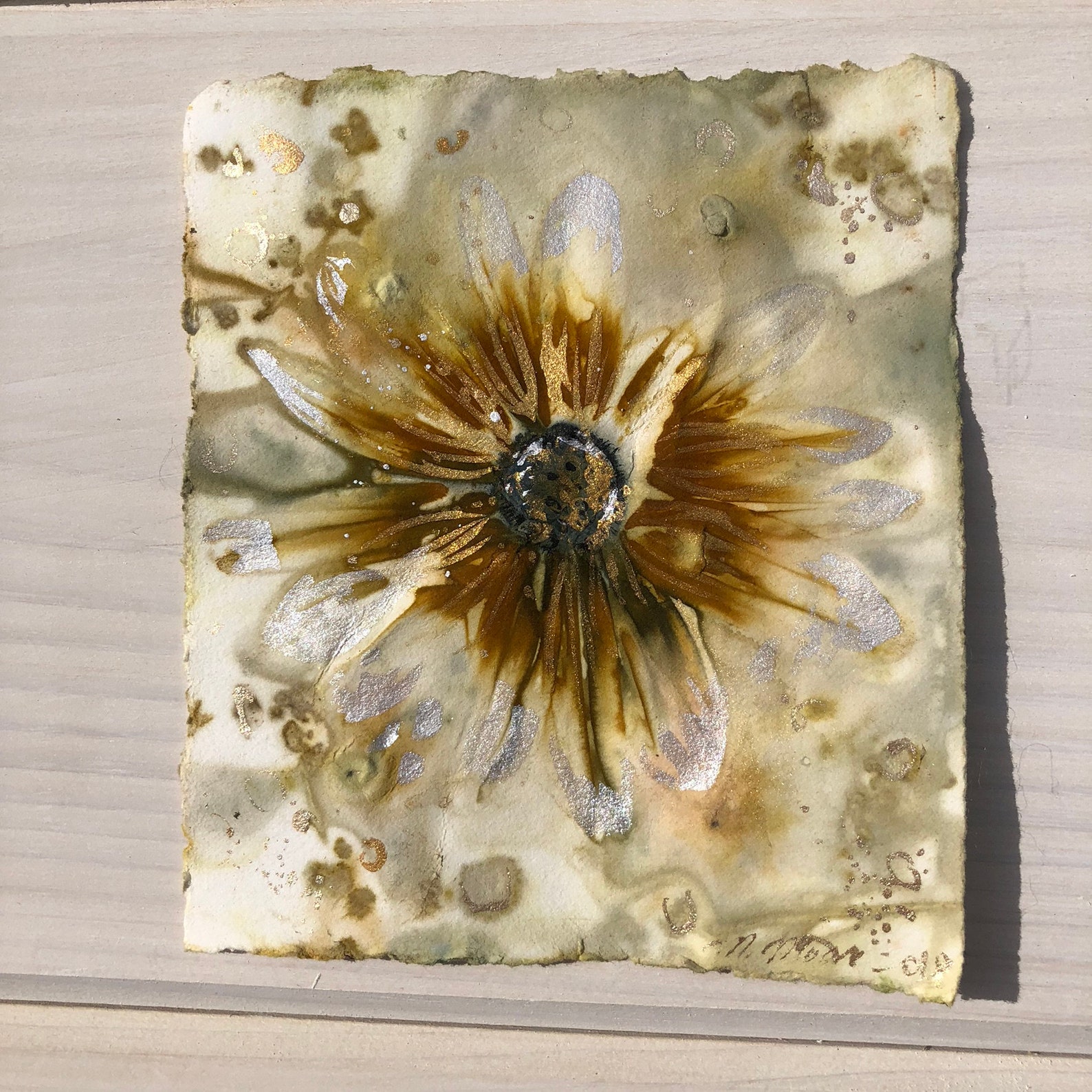 Eco Print Flower Original Art Etsy