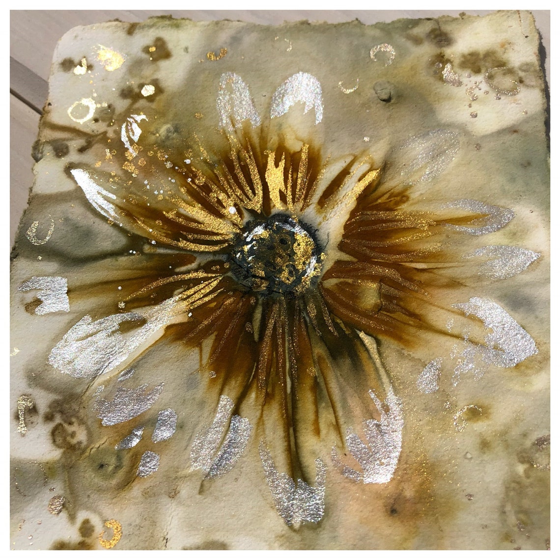 Eco Print Flower Original Art Etsy