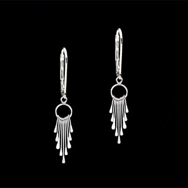 925 sterling silver wire Tassel dangle earrings small dainty leverback boutique jewelry holiday gift