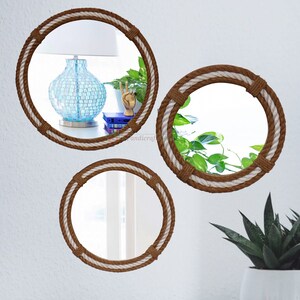 Rustic mirror wall decor | bathroom mirrors | decorative mirror | modern wall mirror | set 3 Large mirror to small wall mirror