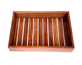 Bandeja de madera para servir - Bandeja de madera para cocina - Bandeja de madera para hotel - Bandeja decorativa - Bandeja de servicio - Bandeja para invitados - Bandeja de madera hecha a mano