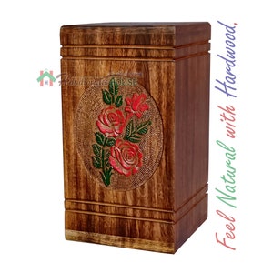 Decorative Cremation Urn for Ashes – Adult Large Keepsake Box – Wooden Urns for Human Ashes
