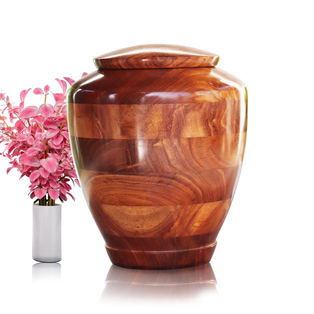 Wooden Cremation Urn for Human Ashes Large Keesapke Box for Ash