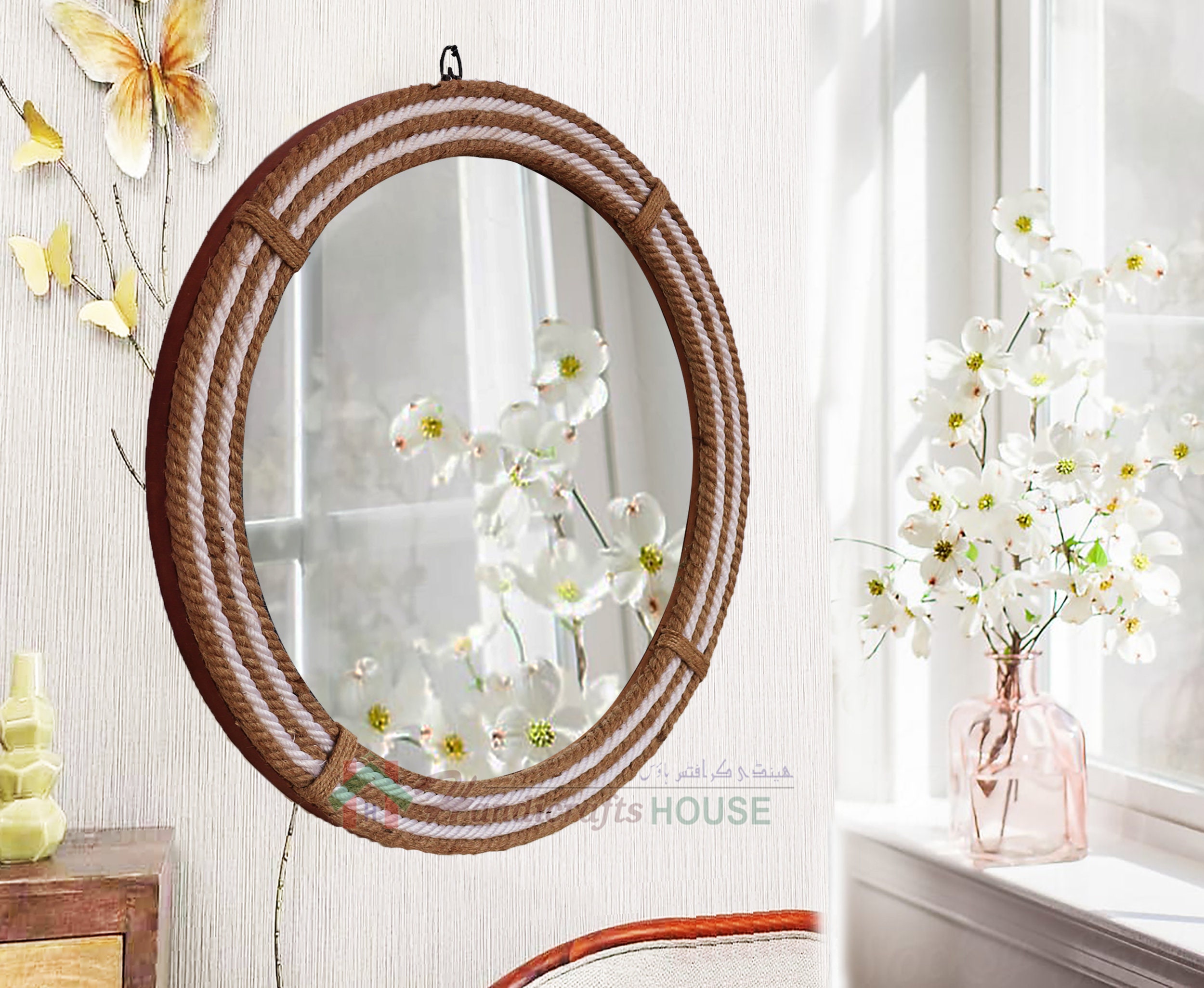 Rope Bathroom Mirror Wall Decor Round Mirror for Wall Decor Etsy