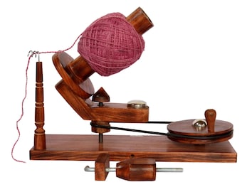 Handmade Wooden Yarn Winder: Skein Center Pull Ball Winder