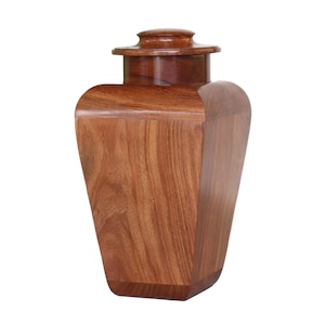 Unique Wooden Urn for Ashes | Handmade Cremation Urn for Human Ashes | Personalized memorial urn with threaded lid