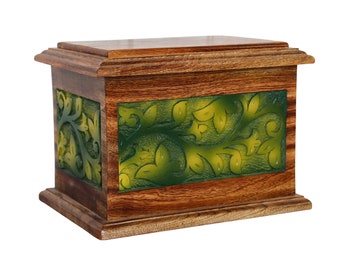 Handmade Wooden Cremation Urn: Personalized Pet/Human Memorial Keepsake