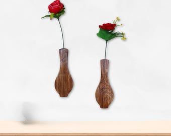 Handmade Wooden Wall Vase: Eco-Friendly Home Decor