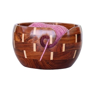 Joint Wooden Yarn Bowl for knitting | Yarn Holder for Keeping Yarn Tangled Free | Handmade knitting bowl for Knitter