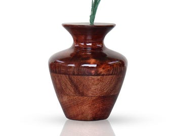 Handcrafted Hardwood Flower Vase: Rustic Home Decor