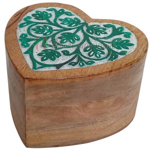 Heart Shape Wooden Cremation Urn For Human Ashes | Carved Memorial Urns