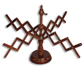 Handmade Wood Yarn Swift: Table Top Umbrella Winder