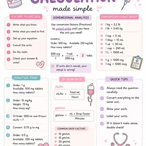 Dosage Calculation for Nursing Students | Step-by-Step Math Practice Worksheets | Nursing School Study Guide