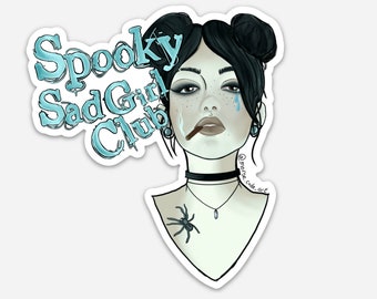 Spooky Sad Girl Club Sticker