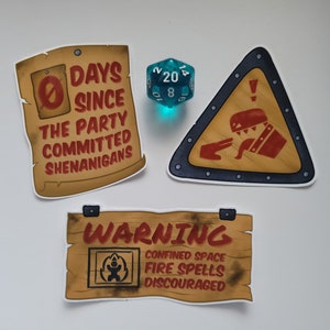 DnD Warning Stickers